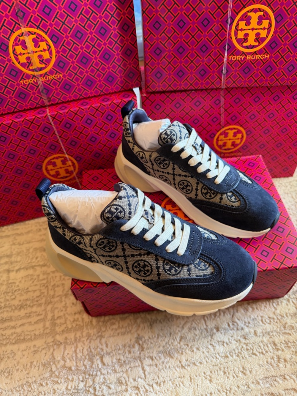 Tory Burch T Monogram Good Luck Trainer Sneakers